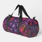 Farbenfrohe Fantasie Abstrakte Trippy Lila Fraktal Duffle Bag (Rechte Ecke)
