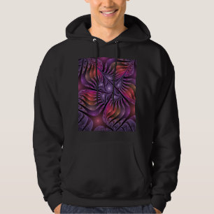 Farbenfrohe Fantasie Abstrakte Trippy Lila Fraktal Hoodie