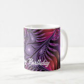 Farbenfrohe Fantasie Abstrakte Trippy Lila Fraktal Kaffeetasse (VorderseiteRechts)