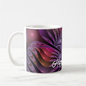 Farbenfrohe Fantasie Abstrakte Trippy Lila Fraktal Kaffeetasse (Links)
