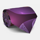 Farbenfrohe Fantasie Abstrakte Trippy Lila Fraktal Krawatte (Gerollt)