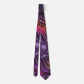 Farbenfrohe Fantasie Abstrakte Trippy Lila Fraktal Krawatte (Rückseite)