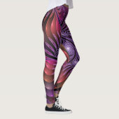 Farbenfrohe Fantasie Abstrakte Trippy Lila Fraktal Leggings (Rechts)