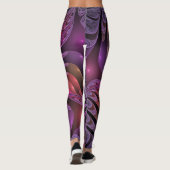 Farbenfrohe Fantasie Abstrakte Trippy Lila Fraktal Leggings (Rückseite)