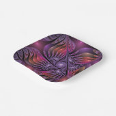 Farbenfrohe Fantasie Abstrakte Trippy Lila Fraktal Pappteller (Gewinkelt)