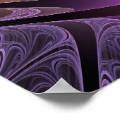 Farbenfrohe Fantasie Abstrakte Trippy Lila Fraktal Poster (Ecke)
