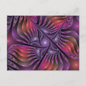 Farbenfrohe Fantasie Abstrakte Trippy Lila Fraktal Postkarte (Vorderseite)