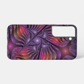 Farbenfrohe Fantasie Abstrakte Trippy Lila Fraktal Samsung Galaxy Hülle (Rückseite (Horizontal))