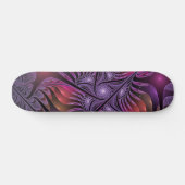Farbenfrohe Fantasie Abstrakte Trippy Lila Fraktal Skateboard (Horizontal)