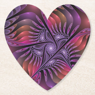 Farbenfrohe Fantasie Abstrakte Trippy Lila Fraktal Untersetzer