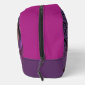 Farbenfrohe Fantasie Abstrakte Trippy Lila Fraktal Waschbeutel (Rechts)