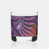 Farbenfrohe Fantasie Abstrakte Trippy Lila Fraktal Whiskyglas (Rückseite)