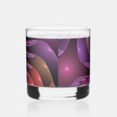 Farbenfrohe Fantasie Abstrakte Trippy Lila Fraktal Whiskyglas (Rechts)