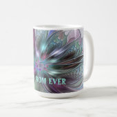 Farbenfrohe Fantasie Abstraktes Fraktal Blume Best Kaffeetasse (VorderseiteRechts)