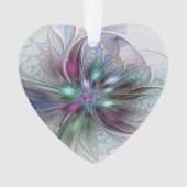 Farbenfrohe Fantasie Abstraktes Fraktal Blume Ornament (Vorderseite)