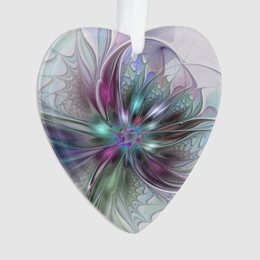 Farbenfrohe Fantasie Abstraktes Fraktal Blume Ornament (Vorderseite)