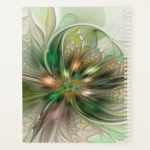 Farbenfrohe Fantasie Abstraktes Fraktal Blume Planer (Rückseite)