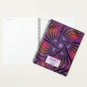 Farbenfrohe Fantasie Abstraktes Lila Fraktal Name Planer (Anzeige)