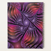 Farbenfrohe Fantasie Abstraktes Lila Fraktal Name Planer (Rückseite)