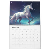 Farbenfrohe Fantasie Einhorn neues Jahr Kalender (Mär 2026)