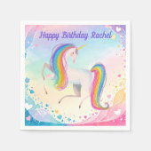 Farbenfrohe Fantasie Einhorn Serviette (Vorderseite)