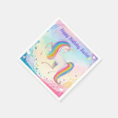 Farbenfrohe Fantasie Einhorn Serviette (Ecke)