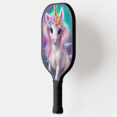 Farbenfrohe Fantasie Kawaii Unicorn Pickleball Schläger (Links)