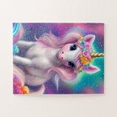 Farbenfrohe Fantasie Kawaii Unicorn Puzzle (Horizontal)