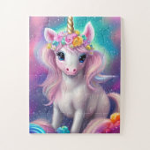 Farbenfrohe Fantasie Kawaii Unicorn Puzzle (Vertikal)