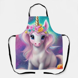 Farbenfrohe Fantasie Kawaii Unicorn Schürze