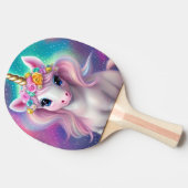 Farbenfrohe Fantasie Kawaii Unicorn Tischtennis Schläger (Seitenansicht)