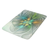 Farbenfrohe Fantasie Moderne Abstrakte Blume Frakt Badematte (Schrägansicht)