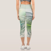 Farbenfrohe Fantasie Moderne Abstrakte Blume Frakt Capri Leggings (Rückseite)