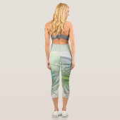 Farbenfrohe Fantasie Moderne Abstrakte Blume Frakt Capri Leggings (Rückseite)