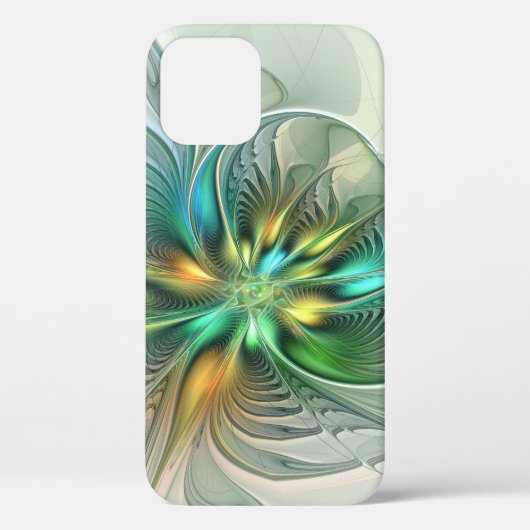 Farbenfrohe Fantasie Moderne Abstrakte Blume Frakt Case-Mate iPhone Hülle (Rückseite)