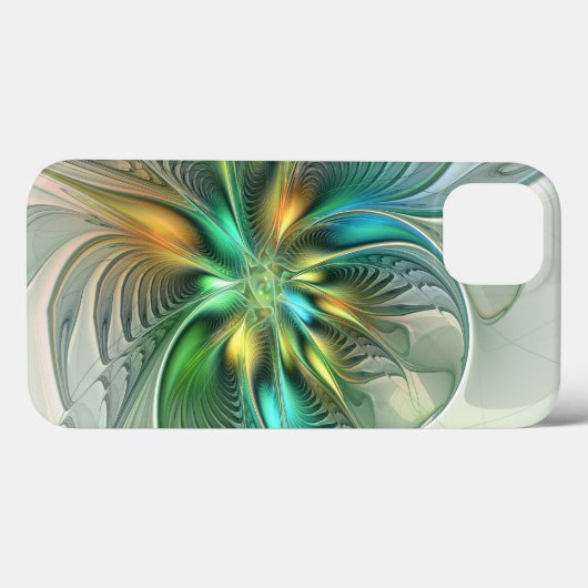 Farbenfrohe Fantasie Moderne Abstrakte Blume Frakt Case-Mate iPhone Hülle (Rückseite (Horizontal))