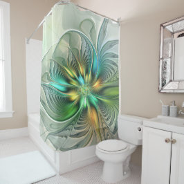 Farbenfrohe Fantasie Moderne Abstrakte Blume Frakt Duschvorhang