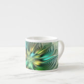 Farbenfrohe Fantasie Moderne Abstrakte Blume Frakt Espressotasse (Vorderseite Rechts)
