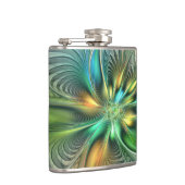 Farbenfrohe Fantasie Moderne Abstrakte Blume Frakt Flachmann (Rechts)