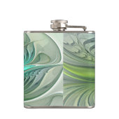 Farbenfrohe Fantasie Moderne Abstrakte Blume Frakt Flachmann (Rückseite)