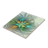 Farbenfrohe Fantasie Moderne Abstrakte Blume Frakt Fliese (Seite)