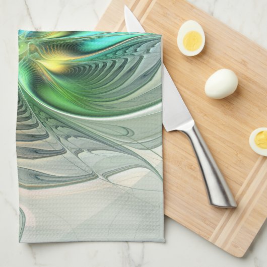 Farbenfrohe Fantasie Moderne Abstrakte Blume Frakt Geschirrtuch (Viertel Falte)