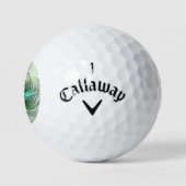 Farbenfrohe Fantasie Moderne Abstrakte Blume Frakt Golfball (Logo)