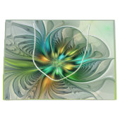 Farbenfrohe Fantasie Moderne Abstrakte Blume Frakt Große Geschenktüte (Vorderseite)