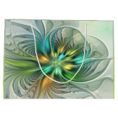 Farbenfrohe Fantasie Moderne Abstrakte Blume Frakt Große Geschenktüte (Rückseite)