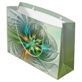 Farbenfrohe Fantasie Moderne Abstrakte Blume Frakt Große Geschenktüte (Rückseite Schrägansicht)