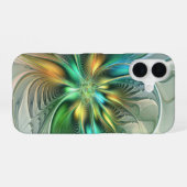 Farbenfrohe Fantasie Moderne Abstrakte Blume Frakt iPhone 16 Hülle (Rückseite (Horizontal))