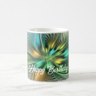 Farbenfrohe Fantasie Moderne Abstrakte Blume Frakt Kaffeetasse