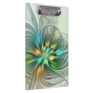 Farbenfrohe Fantasie Moderne Abstrakte Blume Frakt Klemmbrett