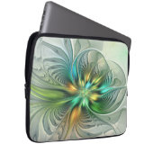 Farbenfrohe Fantasie Moderne Abstrakte Blume Frakt Laptopschutzhülle (Vorne Rechts)
